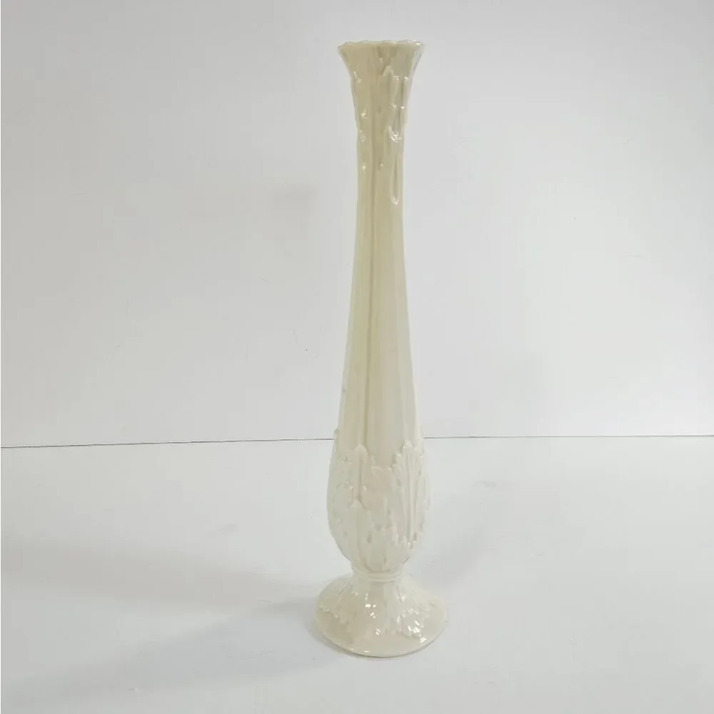 Vintage Lenox Florentine Collection Slender Textured Cream Porcelain Bud Vase